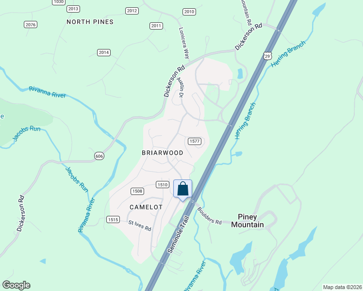 map of restaurants, bars, coffee shops, grocery stores, and more near 4624 Heather Court in Charlottesville