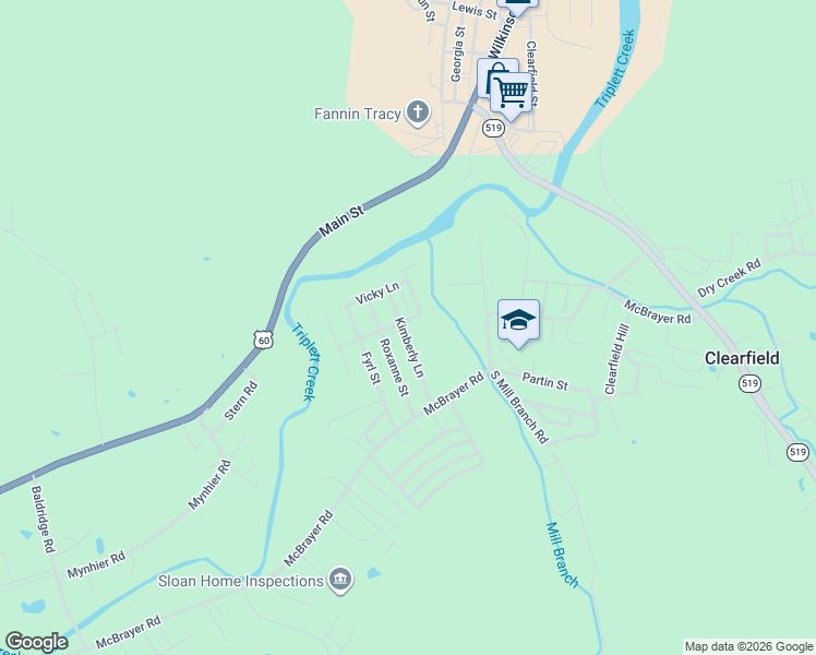 map of restaurants, bars, coffee shops, grocery stores, and more near 176 Kimberly Lane in Clearfield