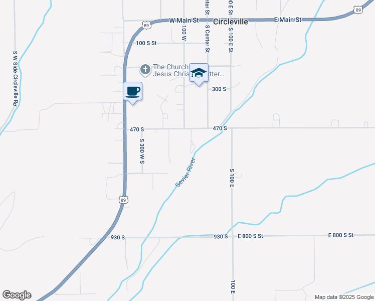map of restaurants, bars, coffee shops, grocery stores, and more near in Circleville