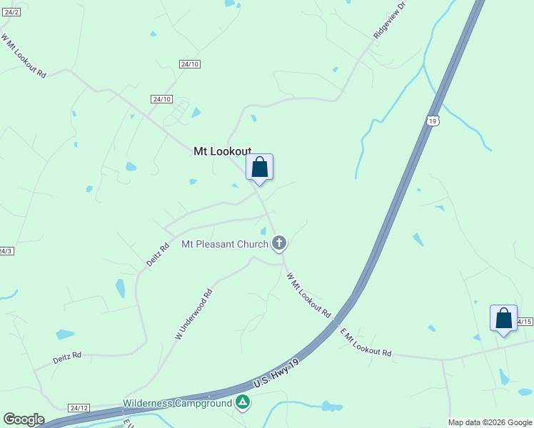 map of restaurants, bars, coffee shops, grocery stores, and more near 1 Deitz Road in Mount Lookout