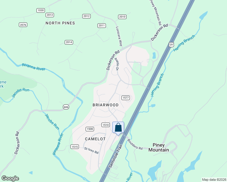 map of restaurants, bars, coffee shops, grocery stores, and more near 2313 Finch Court in Charlottesville