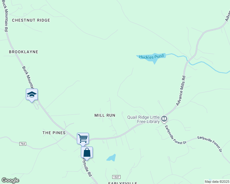 map of restaurants, bars, coffee shops, grocery stores, and more near 4666 Goose Call Road in Earlysville