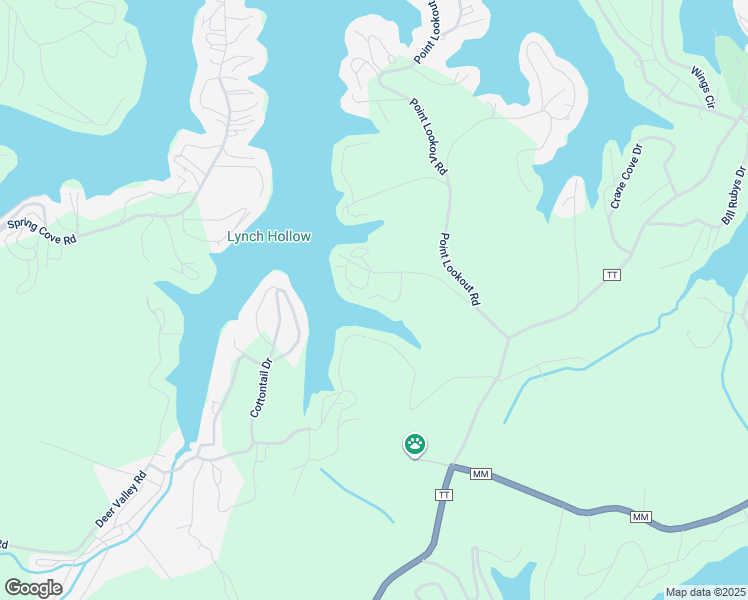 map of restaurants, bars, coffee shops, grocery stores, and more near 99 Bay Oak Ln in Sunrise Beach