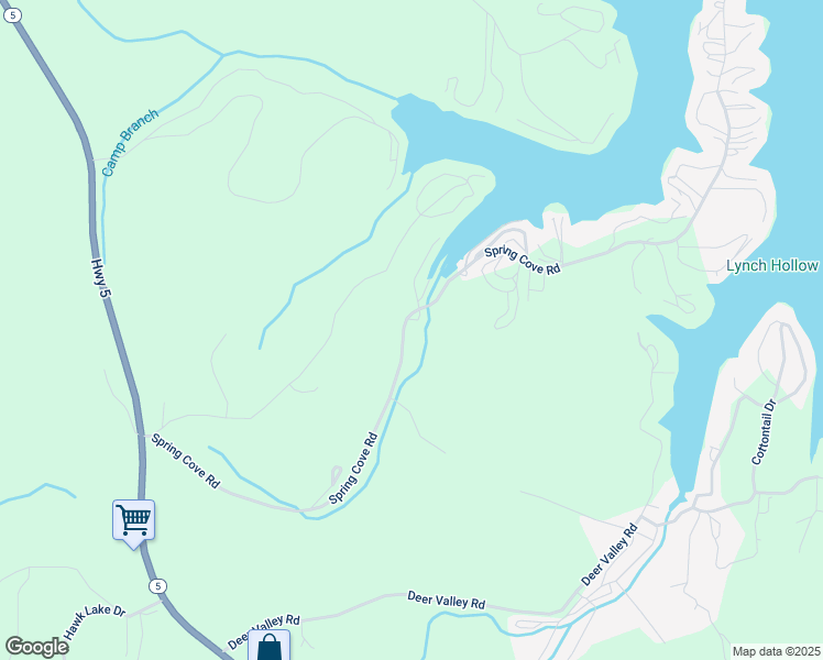 map of restaurants, bars, coffee shops, grocery stores, and more near Spring Cove Road in Sunrise Beach