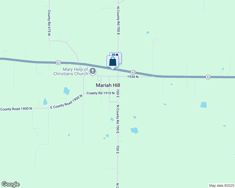 map of restaurants, bars, coffee shops, grocery stores, and more near County Road 1910 North in Dale