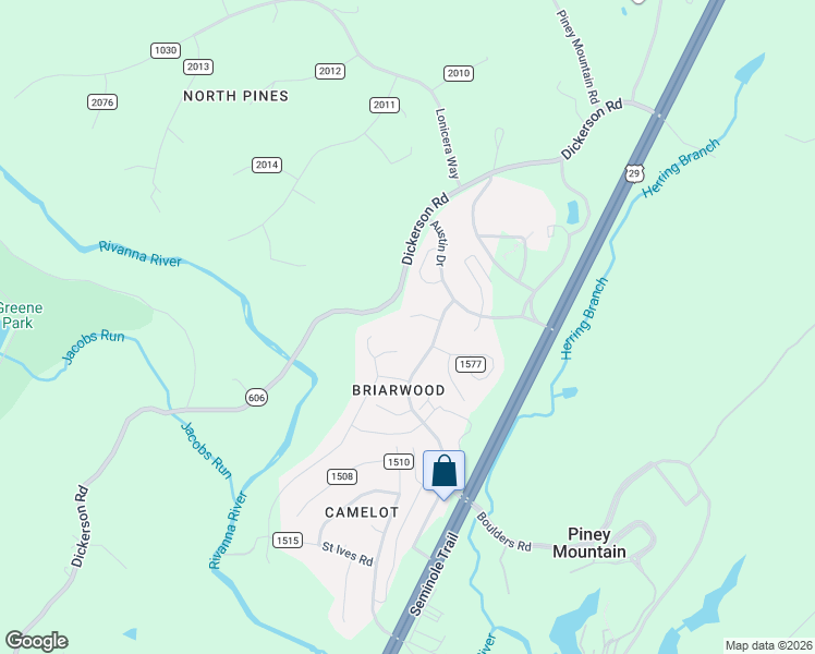 map of restaurants, bars, coffee shops, grocery stores, and more near 2313 Finch Court in Charlottesville