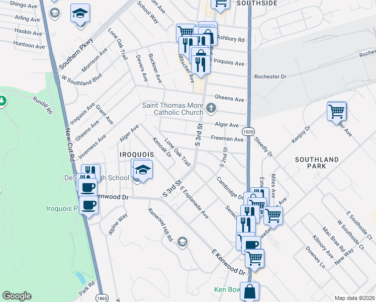 map of restaurants, bars, coffee shops, grocery stores, and more near 310 Arbor Avenue in Louisville