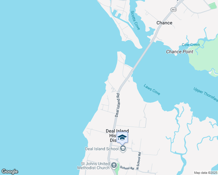 map of restaurants, bars, coffee shops, grocery stores, and more near 10244 Hotel Road in Deal Island Historic District