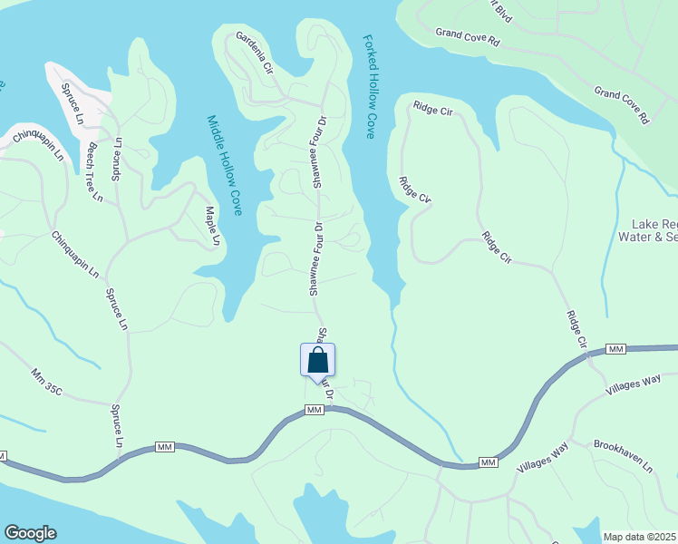 map of restaurants, bars, coffee shops, grocery stores, and more near 1-199 Niangua Rd in Sunrise Beach