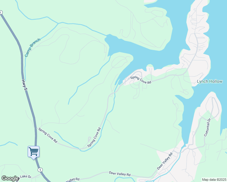 map of restaurants, bars, coffee shops, grocery stores, and more near Spring Cove Road in Sunrise Beach