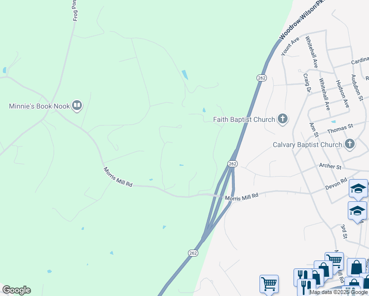 map of restaurants, bars, coffee shops, grocery stores, and more near 83 Blue Bird Lane in Staunton
