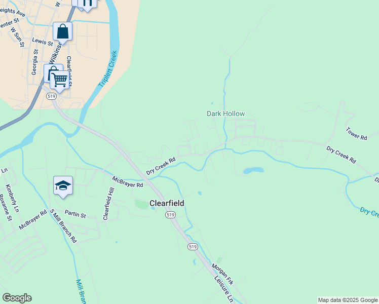map of restaurants, bars, coffee shops, grocery stores, and more near 85 Sunnyside Drive in Clearfield