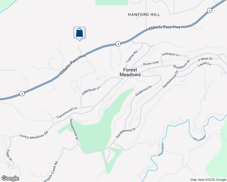 map of restaurants, bars, coffee shops, grocery stores, and more near 553 Forest Meadows Drive in Murphys