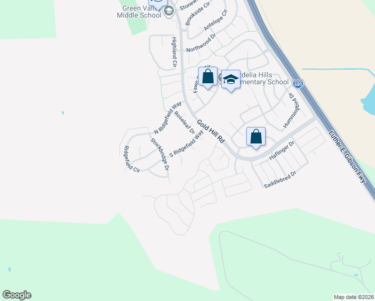 map of restaurants, bars, coffee shops, grocery stores, and more near 4841 South Ridgefield Way in Fairfield