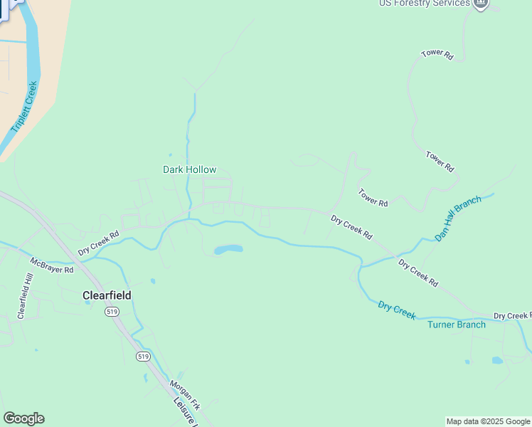 map of restaurants, bars, coffee shops, grocery stores, and more near 661 Dry Creek Road in Clearfield