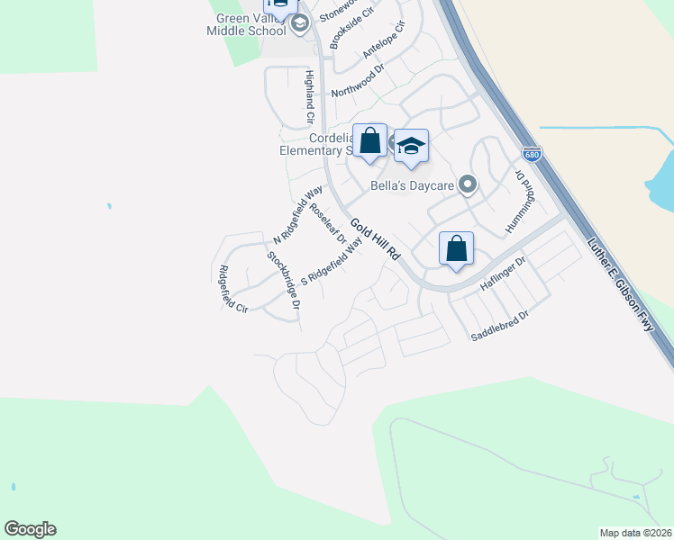 map of restaurants, bars, coffee shops, grocery stores, and more near 4841 South Ridgefield Way in Fairfield
