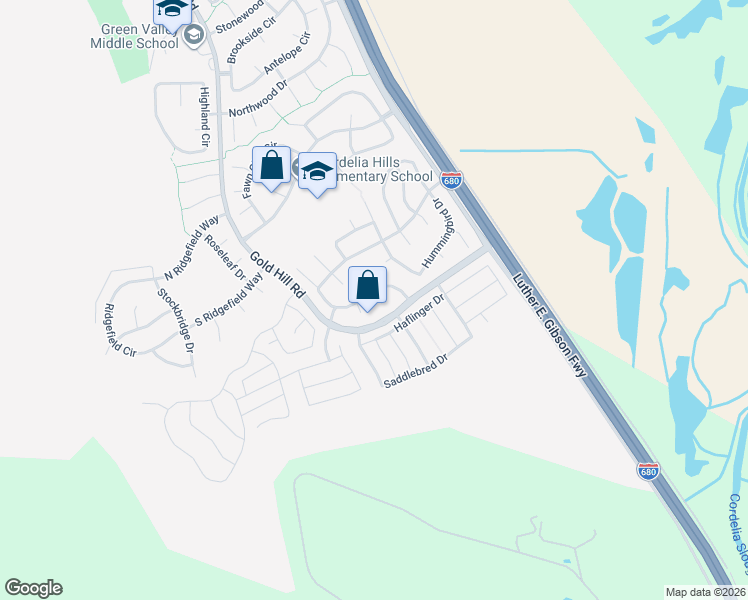 map of restaurants, bars, coffee shops, grocery stores, and more near 2006 Fernbank Court in Fairfield