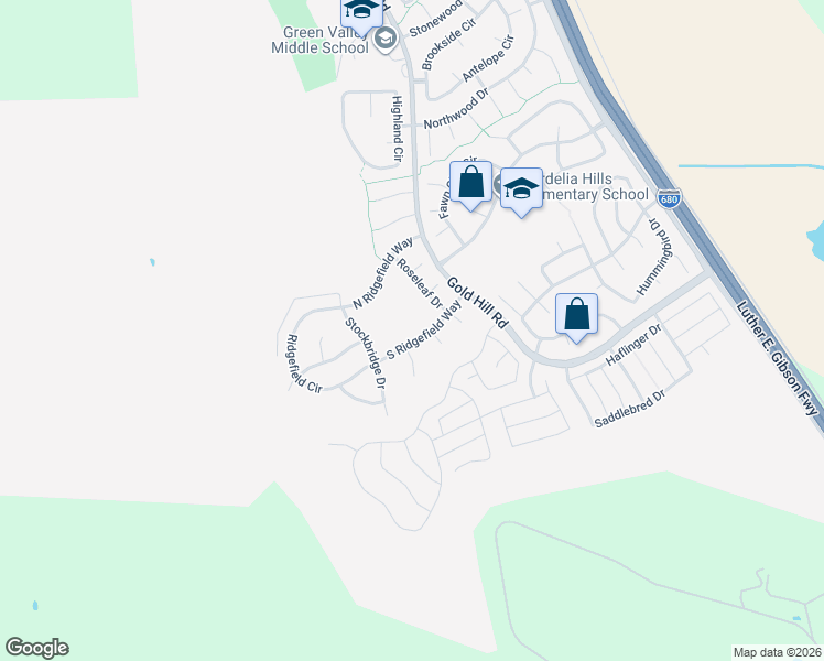 map of restaurants, bars, coffee shops, grocery stores, and more near 4841 South Ridgefield Way in Fairfield
