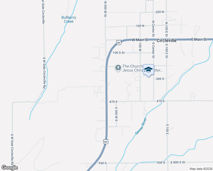 map of restaurants, bars, coffee shops, grocery stores, and more near 116 U.S. 89 in Circleville