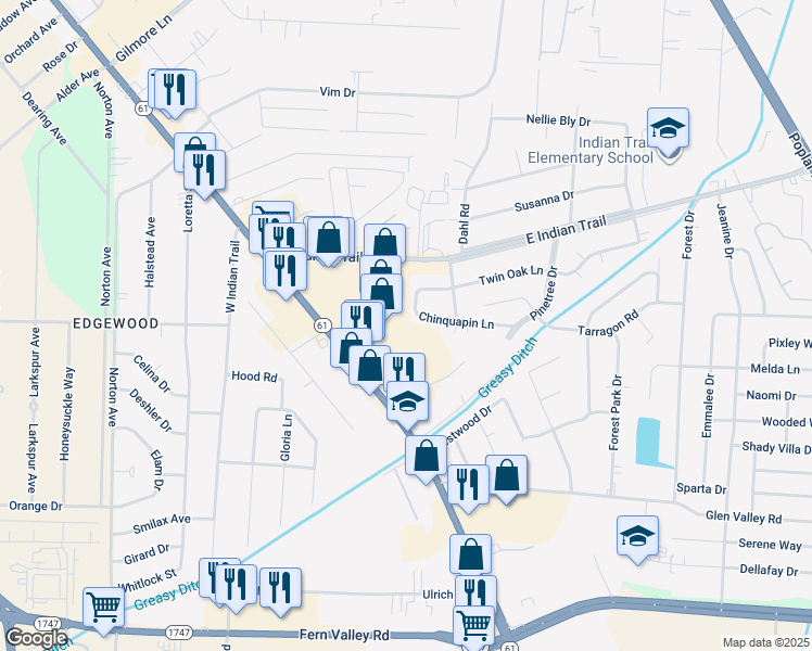map of restaurants, bars, coffee shops, grocery stores, and more near 5801 Preston Highway in Louisville