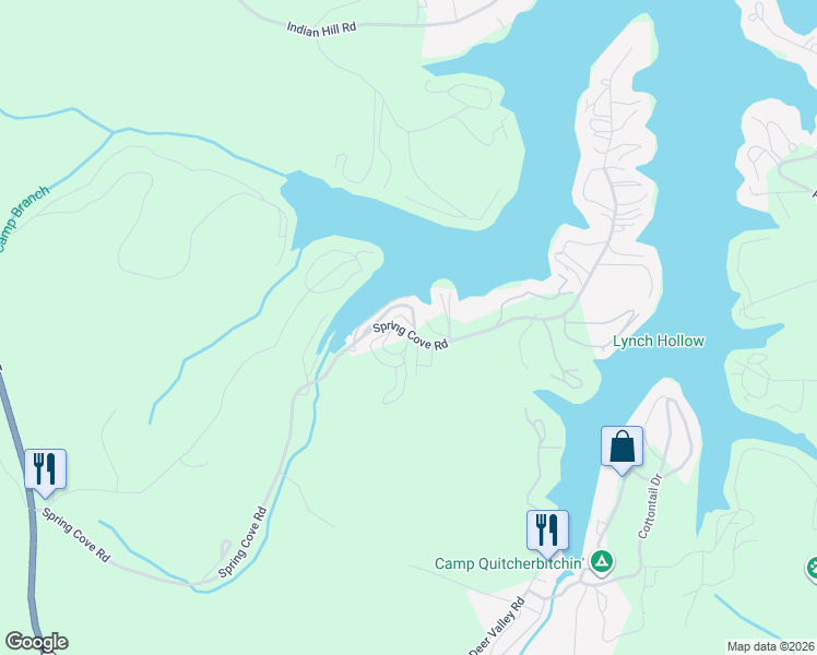map of restaurants, bars, coffee shops, grocery stores, and more near 960 Spring Cove Road in Sunrise Beach