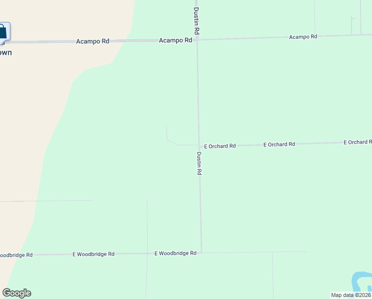 map of restaurants, bars, coffee shops, grocery stores, and more near 20259 Dustin Road in Acampo