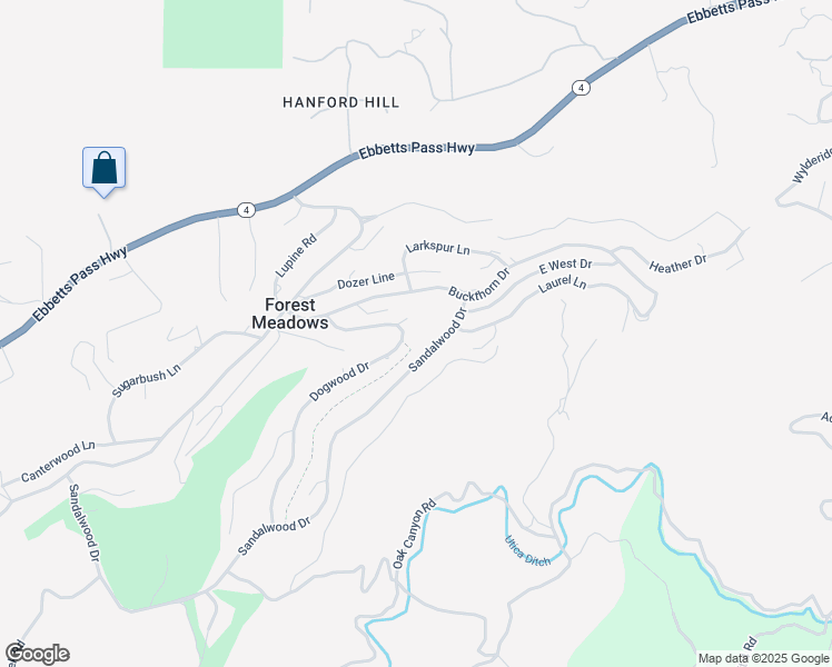 map of restaurants, bars, coffee shops, grocery stores, and more near 625 Dogwood Drive in Murphys