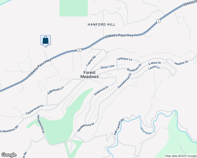 map of restaurants, bars, coffee shops, grocery stores, and more near 480 Dogwood Drive in Murphys