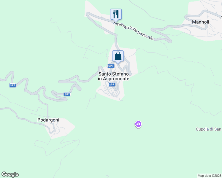 map of restaurants, bars, coffee shops, grocery stores, and more near 23 SS184 in Santo Stefano In Aspromonte