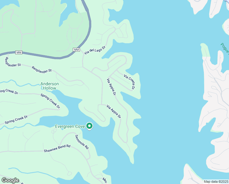 map of restaurants, bars, coffee shops, grocery stores, and more near 1281 Via Appia Drive in Sunrise Beach