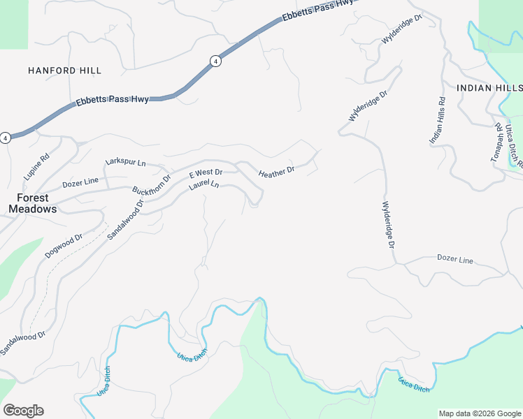 map of restaurants, bars, coffee shops, grocery stores, and more near 1218 Laurel Lane in Murphys