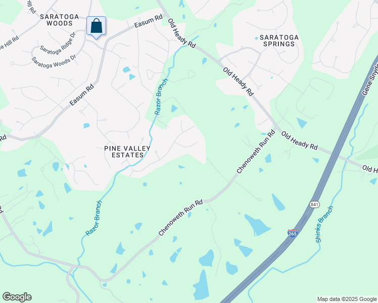 map of restaurants, bars, coffee shops, grocery stores, and more near 13006 Shamus Court in Louisville