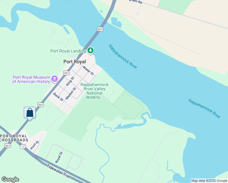 map of restaurants, bars, coffee shops, grocery stores, and more near 1217 Caroline Street in Port Royal