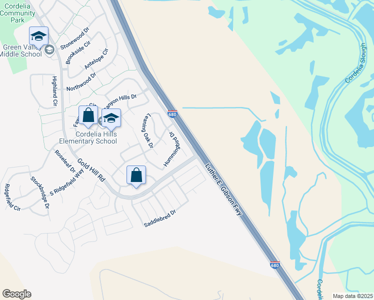 map of restaurants, bars, coffee shops, grocery stores, and more near 2010 Gingerwood Place in Fairfield