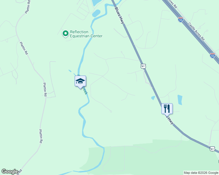 map of restaurants, bars, coffee shops, grocery stores, and more near 14 Howe Crossing in Festus