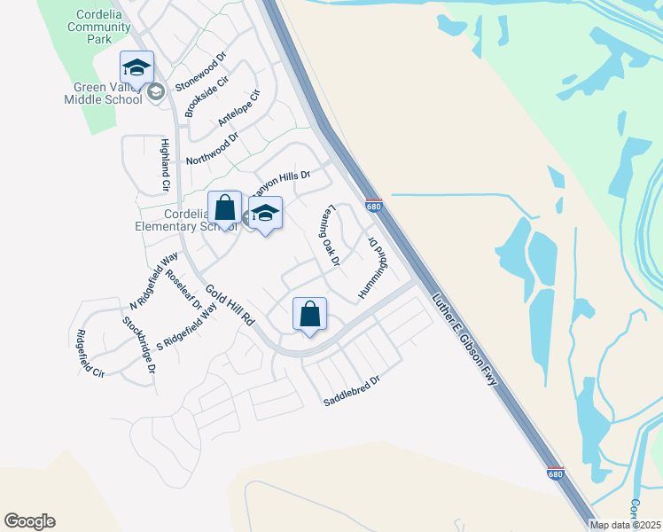 map of restaurants, bars, coffee shops, grocery stores, and more near 1931 Leaning Oak Drive in Fairfield
