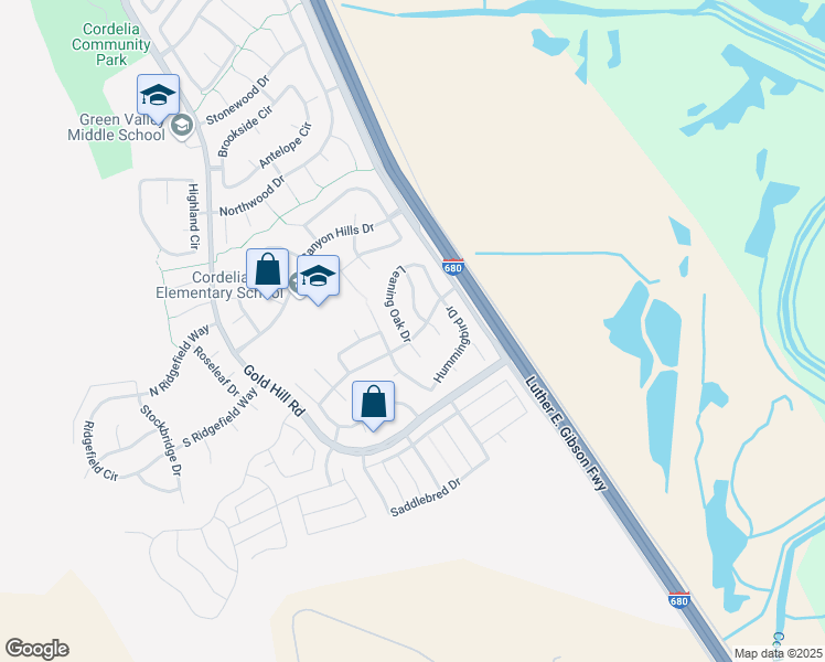 map of restaurants, bars, coffee shops, grocery stores, and more near 4760 Summerset Drive in Fairfield