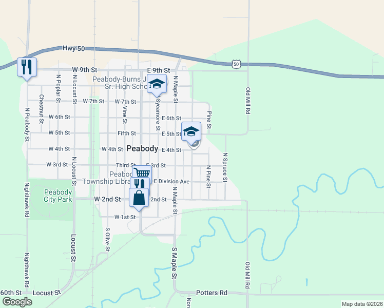 map of restaurants, bars, coffee shops, grocery stores, and more near 498 North Elm Street in Peabody