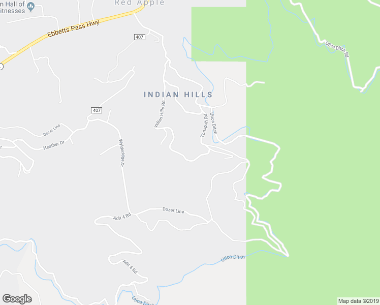 map of restaurants, bars, coffee shops, grocery stores, and more near 5617 Indian Hills Road in Murphys