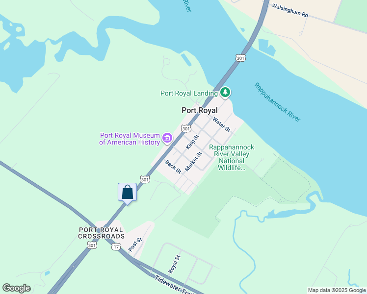 map of restaurants, bars, coffee shops, grocery stores, and more near 422 King Street in Port Royal
