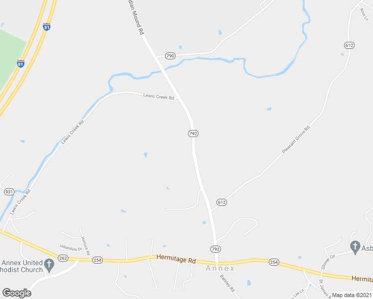 map of restaurants, bars, coffee shops, grocery stores, and more near 671 Indian Mound Road in Staunton