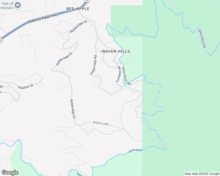 map of restaurants, bars, coffee shops, grocery stores, and more near 5617 Indian Hills Road in Murphys