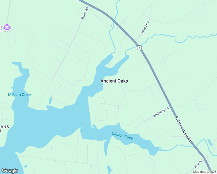 map of restaurants, bars, coffee shops, grocery stores, and more near Post Oak Road in Saint Inigoes