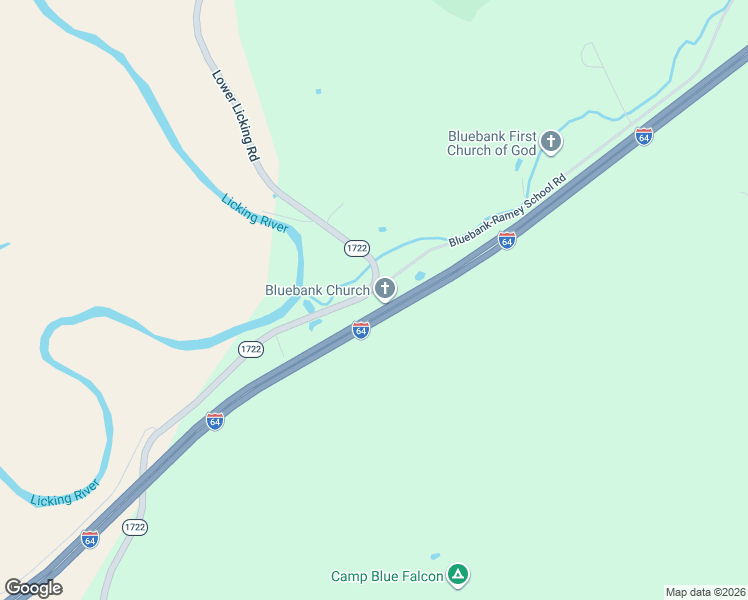 map of restaurants, bars, coffee shops, grocery stores, and more near 3200 Bluebank-Ramey School Road in Morehead