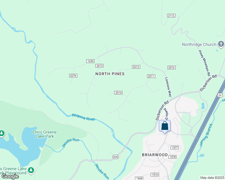 map of restaurants, bars, coffee shops, grocery stores, and more near 2140 Viburnum Court in Charlottesville