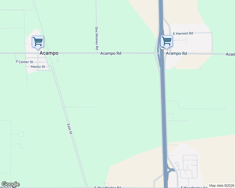 map of restaurants, bars, coffee shops, grocery stores, and more near 4000 Acampo Road in Acampo