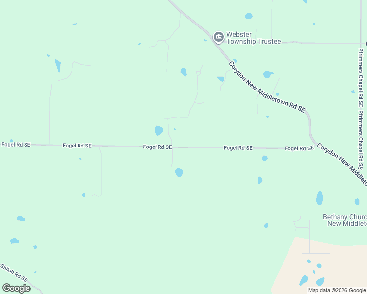 map of restaurants, bars, coffee shops, grocery stores, and more near 2763-3499 Fogel Road Southeast in Corydon