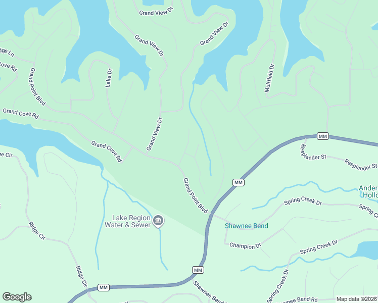 map of restaurants, bars, coffee shops, grocery stores, and more near Fox Run Court in Sunrise Beach
