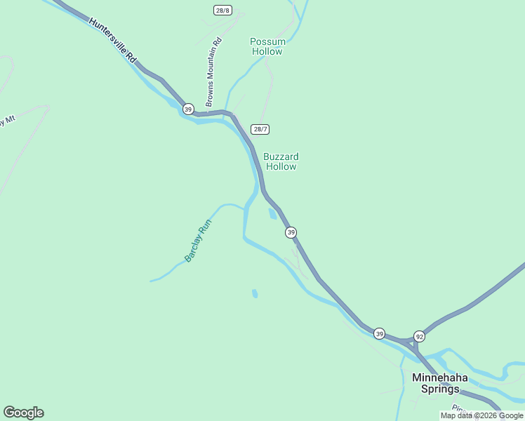 map of restaurants, bars, coffee shops, grocery stores, and more near West Virginia 39 in Marlinton