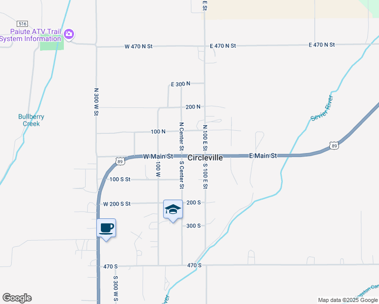 map of restaurants, bars, coffee shops, grocery stores, and more near 35 East Main Street in Circleville